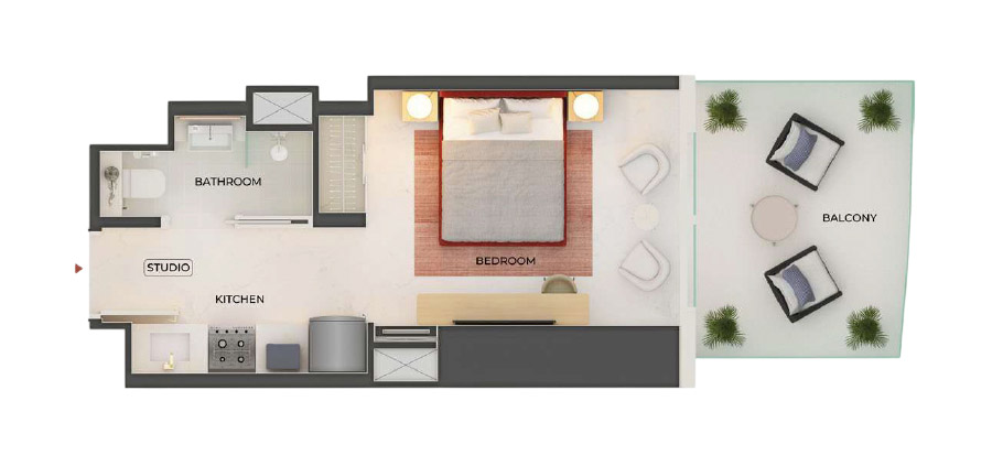 skyblade-binghatti-studio-floor-plan Binghatti Skyblade Downtown Dubai Studio Apartment Floor Plan